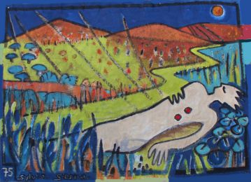 Le Dormeur du Val Acrylique sur Bâche 150*180cm ( à suspendre)
